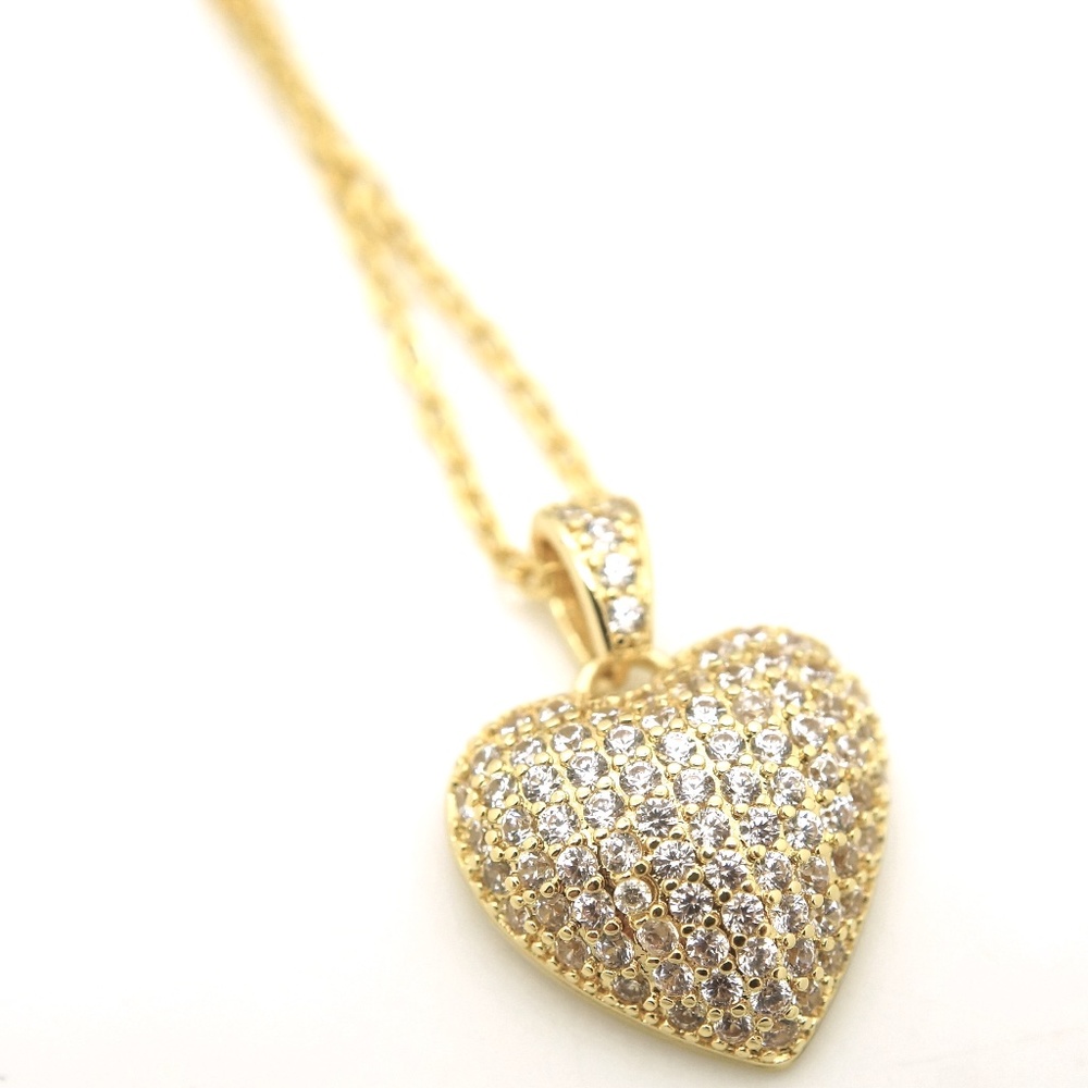 1" Heart Necklace Gold Plated